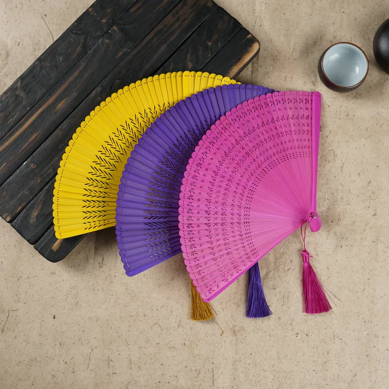 (Buy 1 Get 1) Retro Hollow Carved Whole Bamboo Antique Folding Fan Handicrafts