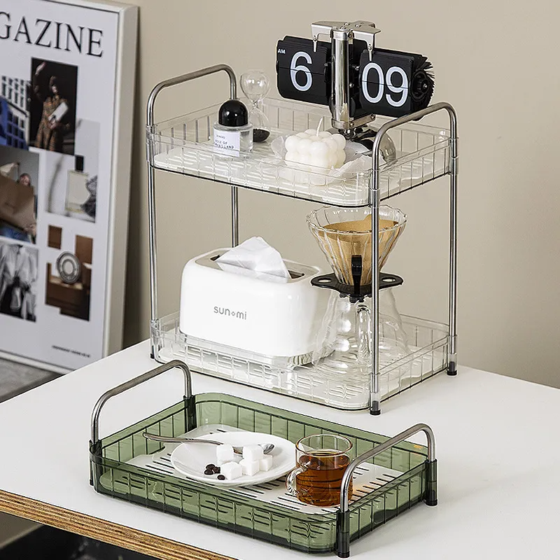 Single Layer Storage Rack Kitchen Bathroom Transparent Desktop Storage Rack