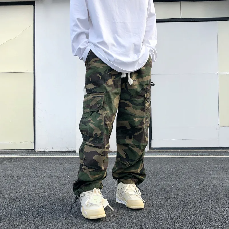 Men And Women Casual Camouflage Printed Loose Toe Cargo Pants