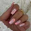 ( Buy 1 Get 2 ) Women Fashion Multicolor Wave Glitter Line Wearable False Nails