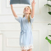 Children Solid Color Simple Loose Night-Robe