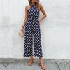 Women Loose Wide Leg Polka Dot Jumpsuit