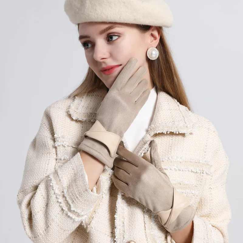 (Buy 1 Get 1) Women Fashion Suede Fleece-Lined Warm Bow Gloves