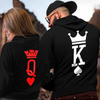 King Queen Crown Printing Pocket Casual Couple Hoodies