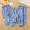 Children Kids Baby Fashion Girls Casual Basic Bow Thin Denim Flared Pants