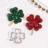 (Buy 1 Get 2) Women Fashion Rhinestone Hollow Imitation Pearl Four-Leaf Clover Metal Brooches