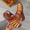 Women Fashion Plus Size Colorful Cover Toe Thick-Soled Roman Sandals