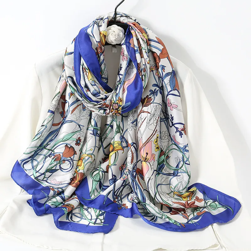 (Buy 1 Get 1) Women Fashion Tiny Flower Silky Satin Scarf