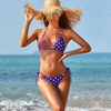 Women'S Sexy Summer Vacation Star Stripe Flag 3d Print Swimsuit Two-Piece Bikini Set