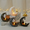 (Buy 1 Get 2) Retro Middle East Wind Lamp Decoration LED Star Moon Candle Holder Electronic Candle