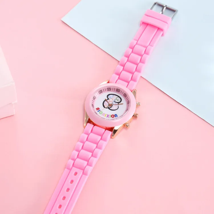 Kids Cute Silicone Band Candy Color Colorful Cartoon Bear Watch