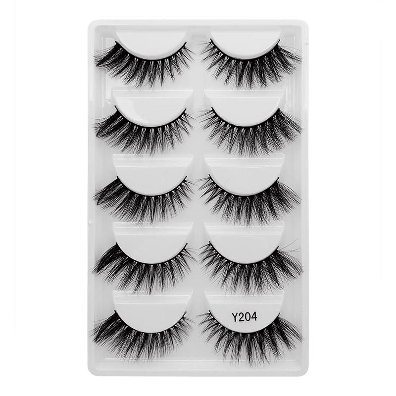 5pairs/Set Women 3D Multilayer Mink Hair Eyelashes