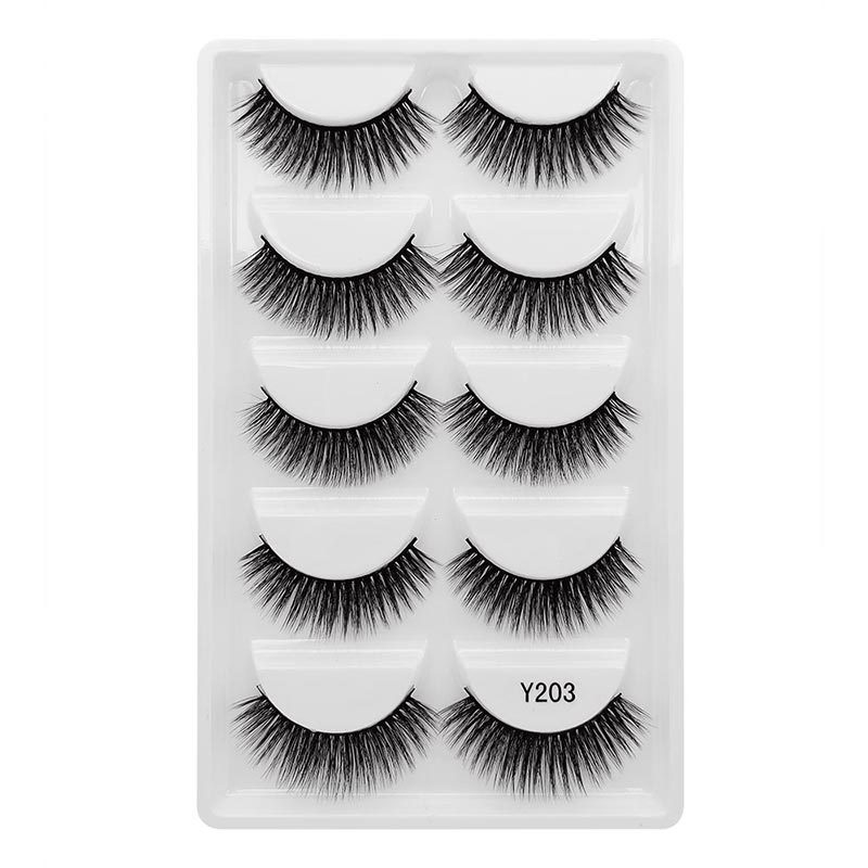 5pairs/Set Women 3D Multilayer Mink Hair Eyelashes