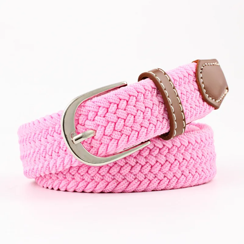 (Buy 1 Get 1) Men Women Fashion Casual Versatile Solid Color Canvas Woven Metal Buckle Belt