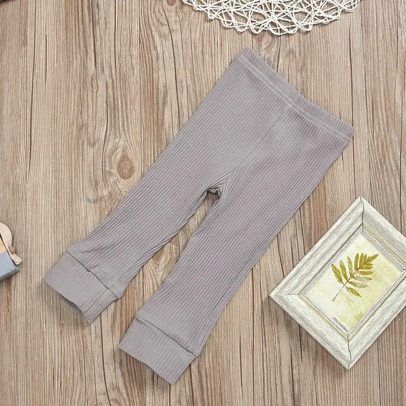 Baby Rib-Knit Long Sleeve Sleepwear Tops Pants Set