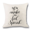 (Buy 1 Get 1)  Modern Simple Letter Print Linen Living Room Rug Cushion Throw Pillowcase