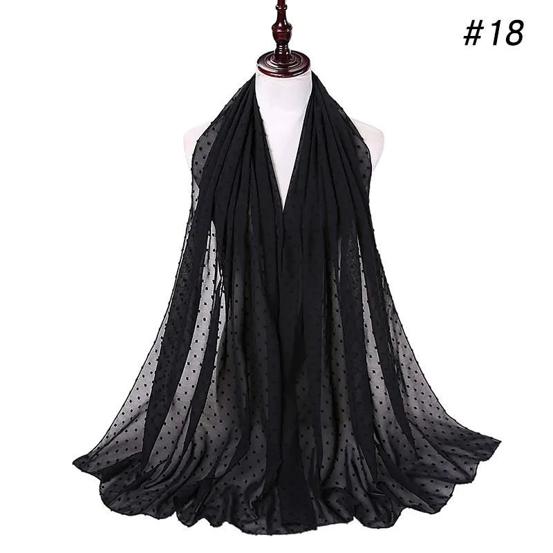 (Buy 1 Get 1) Hairball Decor Women Chiffon Muslim Hijab Scarf