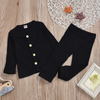 Baby Rib-Knit Long Sleeve Sleepwear Tops Pants Set