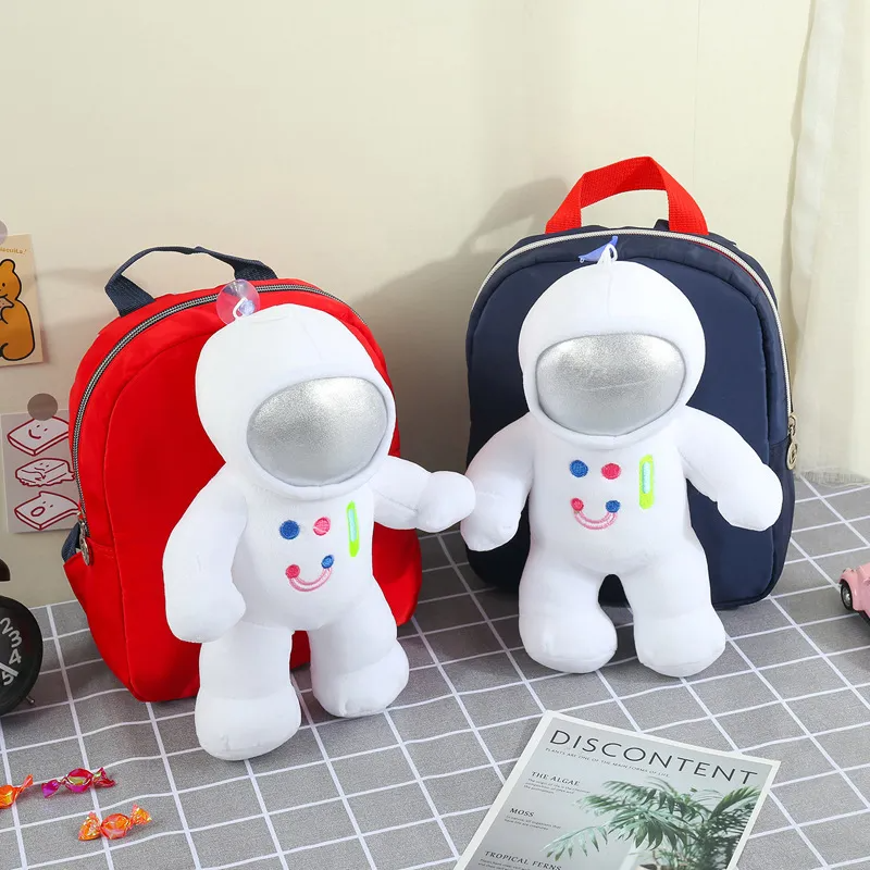 Children Kids Baby Fashion Boys Girls Cartoon Astronaut Doll Plushtoy Backpack School Bag