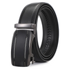 Men Fashion Casual Business Solid Color Leather Automatic Metal Buckle Belt