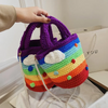 Children Kids Baby Fashion Girls Rainbow Color Woven Bucket Bag SKU: T10383AA11A Min.Order: 1