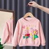 Children Kids Baby Fashion Girls Long Sleeve Round Neck Flower Sweatshirt