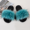 ( 2 pair ) Wholesale Women Winter Fashion Plus Size Faux Fox Fur Plush Flat Slippers