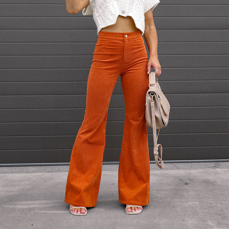 Women'S Fashion Solid Color Corduroy Flared Pants