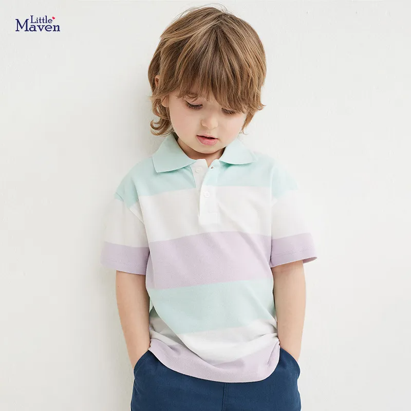 Children Kids Baby Fashion Boys Casual Basic Short Sleeve Stripe Print Polo T-Shirt