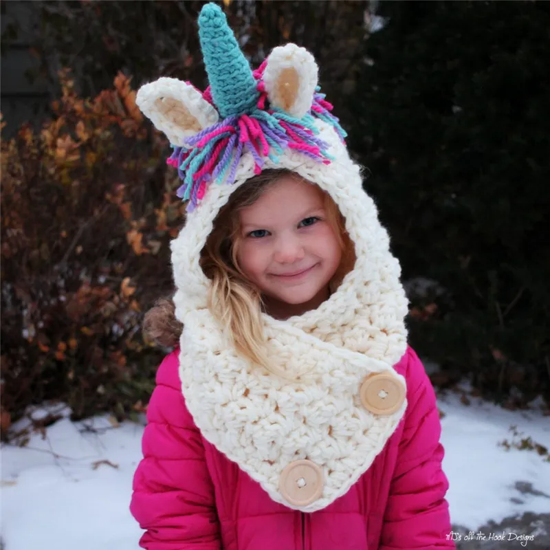 (Buy 1 Get 1) Kids Girls Autumn Winter Fashion Casual Cute Color Cartoon Unicorn Hat