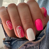 ( Buy 1 Get 2 ) Women Fashion White Wavy Line Graffiti Wearable Nail Patch