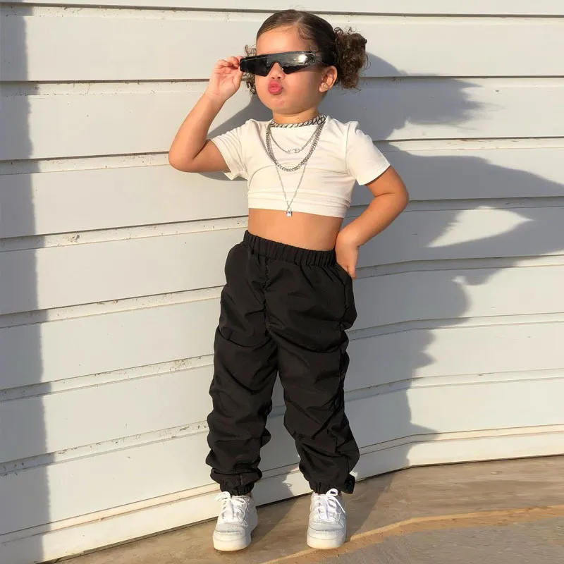 Kids Toddler Girls Casual Loose Pleated Sports Pants