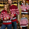 Fashion Winter Couple Men Women Christmas Round Neck Elk Jacquard Long Sleeve Knitted Sweater