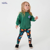(Buy 1 Get 1) Kids Toddler Big Boys Spring Autumn Fashion Casual Cute Solid Color Floral Round Neck Long Sleeve Pants Set