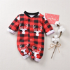 Kids Baby Boys Girls Casual Christmas Deer Head Played Long Sleeve Round Neck Romper