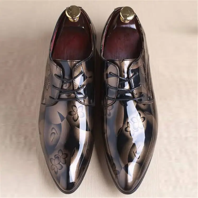 Men Fashion Graphic Printing Lace Up Oxfords