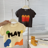 Children Kids Baby Fashion Boys Girls Short Sleeve Cartoon Letter Print T-Shirt