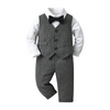 Kids Baby Boys Spring Autumn Fashion Casual British Style Bow Waistcoat Shirt Romper Suspender Trousers Boys Party Clothing Set