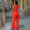 Women Plain Pattern Sleeveless Wide-Leg Wrapped Jumpsuits