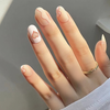 ( Buy 1 Get 2 )  Women Fashion Valentine'S Day Frosted Wavy Hollow Heart Wearable False Nails