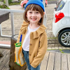 Girls Sweet Ruffled Solid Color Single-Breasted Knit Coat