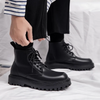 (Buy 1 Get 1) Men Fashion Casual Versatile Round-Toe Low Heel Thick-Soled Lace-Up Combat Boots