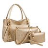 Women Retro Fashion Embossed Shoulder Handbag Three-Piece Set