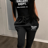 Fashion Women Letter Printed T-Shirt And Casual Sweatpants Two Pieces Set