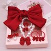 (Buy 1 Get 1) Children Kids Baby Fashion Girls Bowknot Pearl Bead Necklace Bracelet Earrings Set