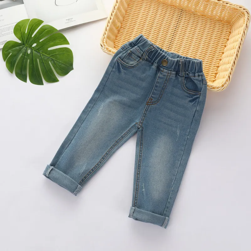 Children Kids Baby Fashion Girls Casual Washed Denim Pants