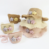 Kids Fashion Beach Straw Hat + Star Straw Crossbody Bag