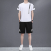 Men Casual Round Neck Short-Sleeved Large Size Loose T-Shirt And Shorts Two-Piece Set