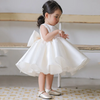 Kids Toddler Girls Fashion Party Cute Sweet Solid Color Bow Pleated Sleeveless Mesh Party Tutu Dress