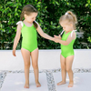 Children Kids Baby Fashion Girls Solid Color One Piece Swimsuit